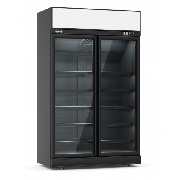 Armoire vitrée réfrigérée 2 portes en verre noir ins-1000r bl