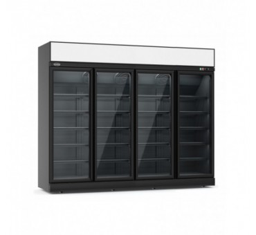 Armoire vitrée réfrigérée 4 portes en verre noir ins-2060r bl