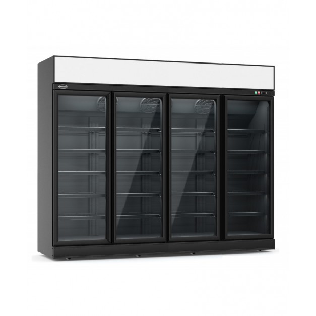 Armoire vitrée réfrigérée 4 portes en verre noir ins-2060r bl