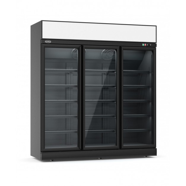 Congélateur 3 portes en verre noir ins-1530f bl