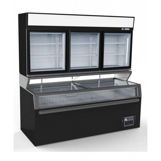 Chambre murale frigorifiques noir 3 portes en verre