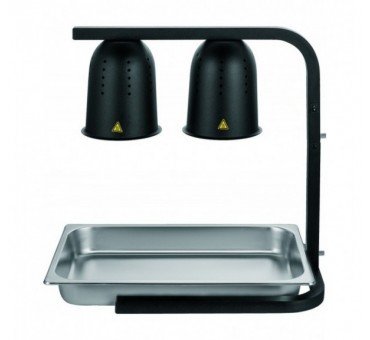 Lampe chauffante infrarouge professionnelle double 2 x 250 W – Hauteur réglable 58 à 78 cm