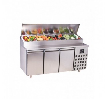 Saladette 3 portes 10x 1/3gn récipient Saladette 3 portes 10x 1/3gn récipient