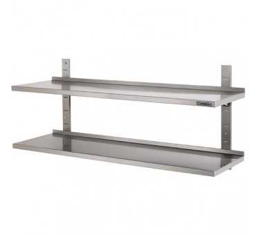 Etagère murale profondeur 355 mm double en acier inoxydable inox Casselin Etagère murale profondeur 355 mm double en acier inoxydable inox Casselin