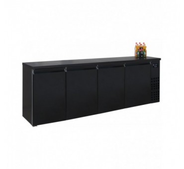 Arrière bar réfrigérée noir 4 portes Arrière bar réfrigérée noir 4 portes