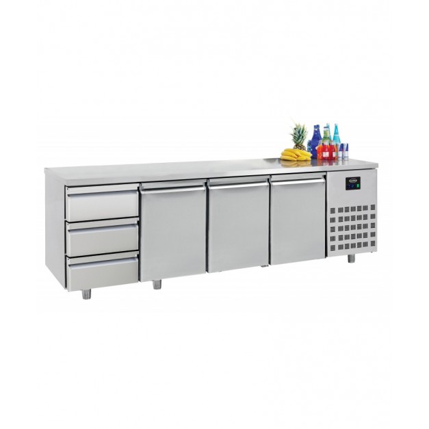 700 table réfrigérée 3 portes 3 tiroirs