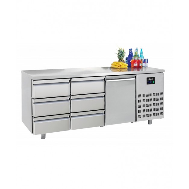 700 table réfrigérée 1 porte 6 tiroirs