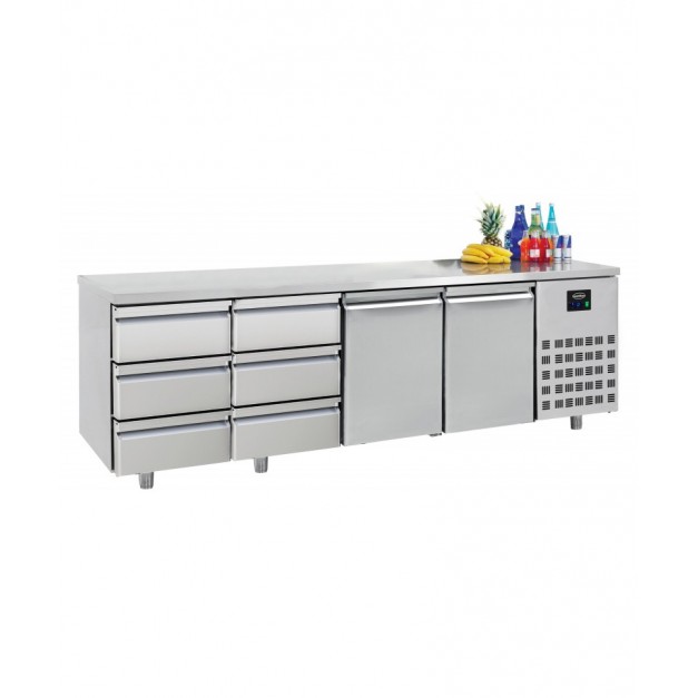 700 table réfrigérée 2 portes 6 tiroirs