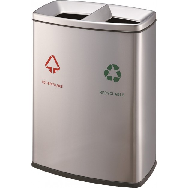 Poubelle 60l en acier inoxydable brossé