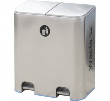 Poubelle à pédale 2-en-1 en acier inoxydable brossé