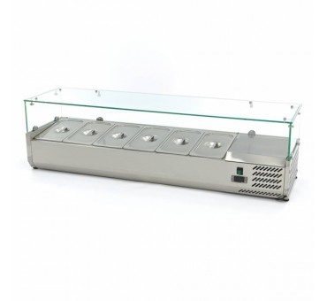 Saladette de comptoir réfrigérée 6 x 1/3 GN / 150cm Saladette de comptoir réfrigérée 6 x 1/3 GN / 150cm