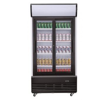 Réfrigérateur avec portes coulissantes en verres 1000l Réfrigérateur avec portes coulissantes en verres 1000l