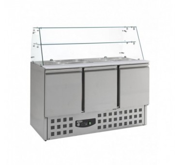 Saladette réfrigéree avec verre 3 portes Saladette réfrigéree avec verre 3 portes