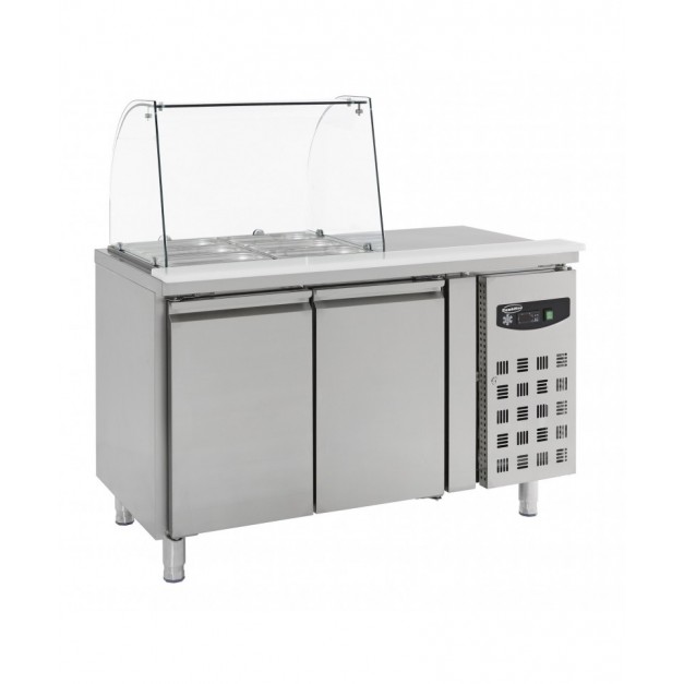 Table réfrigérée avec verre 2 portes