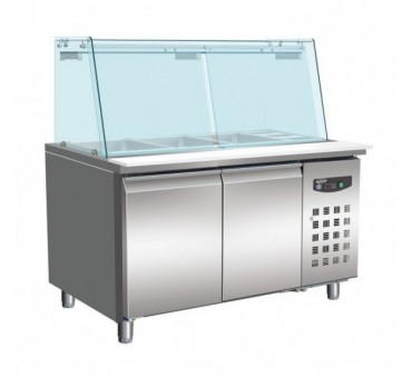 Table réfrigérée pâtisserie avec verre 2 portes  4x 1/1 gn récipient Table réfrigérée pâtisserie avec verre 2 portes  4x 1/1 gn récipient
