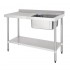Evier inox 1 bac avec egouttoir profondeur 600 larg 1000