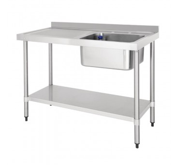 Evier inox 1 bac avec egouttoir profondeur 600 larg 1200 Evier inox 1 bac avec egouttoir profondeur 600 larg 1200