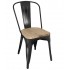 Chaises en acier avec assise en bois Bolero Noir métallisé (lot de 4)