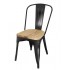 Chaises en acier avec assise en bois Bolero Noir métallisé (lot de 4)