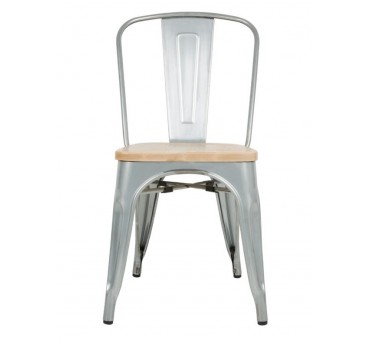 Chaises en acier avec assise en bois Bolero (lot de 4) Chaises en acier avec assise en bois Bolero (lot de 4)