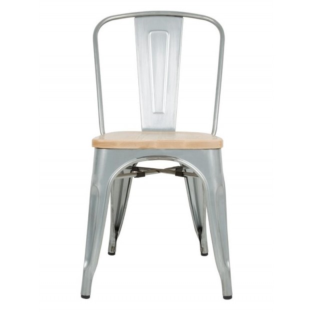 Chaises en acier avec assise en bois Bolero (lot de 4)
