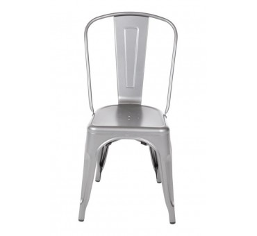 Chaises bistro en acier Gris métallisé Bolero (lot de 4) Chaises bistro en acier Gris métallisé Bolero (lot de 4)