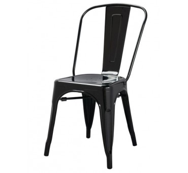 Chaises bistro en acier Noir Bolero (lot de 4) Chaises bistro en acier Noir Bolero (lot de 4)