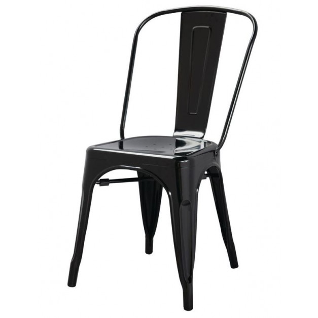 Chaises bistro en acier Noir Bolero (lot de 4)
