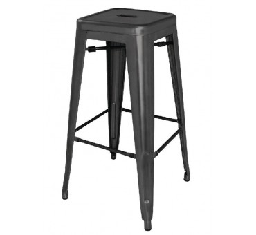 Tabourets hauts en acier galvanisé Bolero Bistro noirs (lot de 4) Tabourets hauts en acier galvanisé Bolero Bistro noirs (lot de 4)