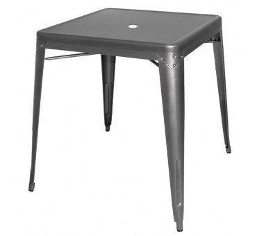 Table carrée en acier gris métallisé Bolero Bistro 668mm Table carrée en acier gris métallisé Bolero Bistro 668mm