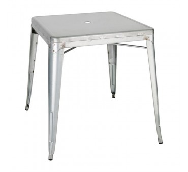 Table carrée en acier gris Bolero Bistro 668mm Table carrée en acier gris Bolero Bistro 668mm