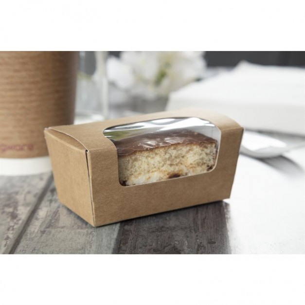Boîtes à Gâteau Rectangulaires Kraft Compostables Avec Fenêtre Colpac