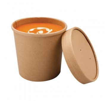 Bols à soupe kraft micro-ondables recyclables Colpac 350ml (lot de 500) Bols à soupe kraft micro-ondables recyclables Colpac 350ml (lot de 500)