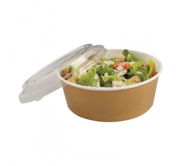 Pots alimentaires kraft recyclables avec couvercles Colpac 1300ml (lot de 150) Pots alimentaires kraft recyclables avec couvercles Colpac 1300ml (lot de 150)