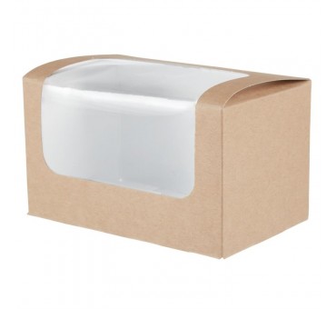 Boîtes sandwich rectangulaires kraft compostables avec fenêtre PLA Colpac (lot de 500) Boîtes sandwich rectangulaires kraft compostables avec fenêtre PLA Colpac (lot de 500)