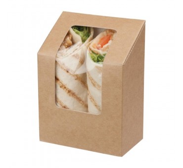 Boîtes à tortilla kraft compostables avec fenêtre acétate Colpac Zest (lot de 500) Boîtes à tortilla kraft compostables avec fenêtre acétate Colpac Zest (lot de 500)