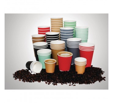 Gobelets boissons chaudes paroi ondulée Fiesta Recyclable noirs 455ml (x25) Gobelets boissons chaudes paroi ondulée Fiesta Recyclable noirs 455ml (x25)