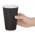 Gobelets boissons chaudes paroi ondulée Fiesta Recyclable noirs 455ml (x25)