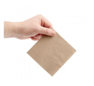 Serviettes cocktail recyclées 2 plis pliage 1/4 Fiesta Recyclable 240mm kraft (lot de 4000) Serviettes cocktail recyclées 2 plis pliage 1/4 Fiesta Recyclable 240mm kraft (lot de 4000)