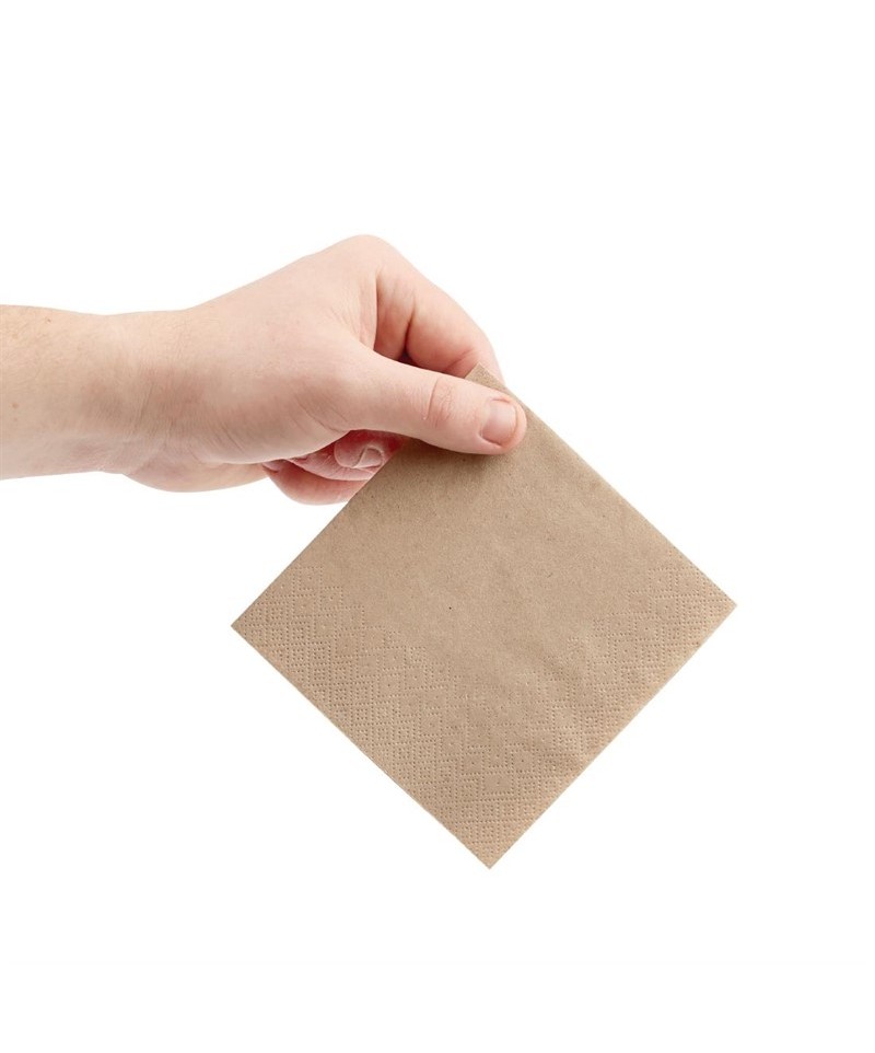 Serviettes Snacking Recyclées 2 Plis 330 Mm Kraft - Lot De 2000