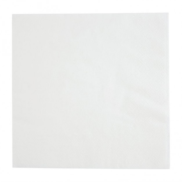 Serviettes snacking 2 plis pliage 1/4 Fiesta Recyclable 330mm blanches (lot de 2000)