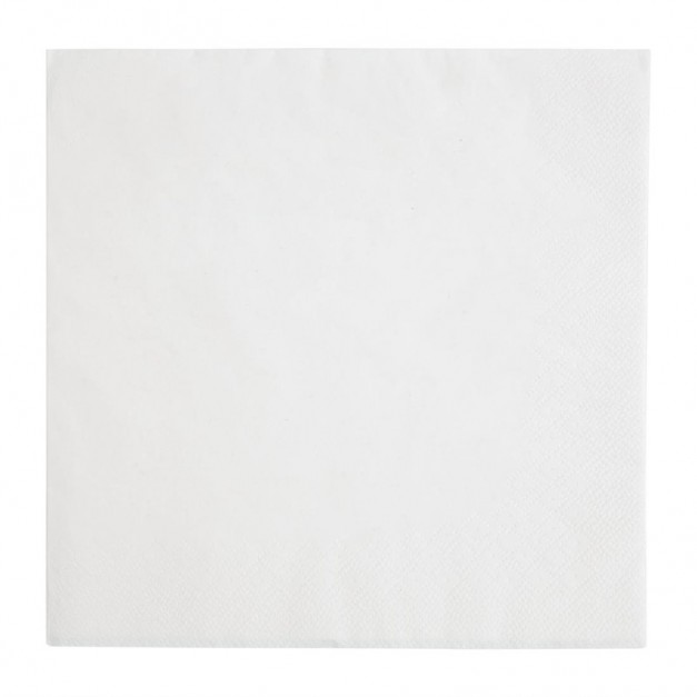Serviettes dîner 3 plis format 1/4 Fiesta Recyclable 400mm blanches (lot de 1000)