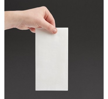 Serviettes dîner 3 plis format 1/8 Fiesta Recyclable 400mm blanches (lot de 1000) Serviettes dîner 3 plis format 1/8 Fiesta Recyclable 400mm blanches (lot de 1000)
