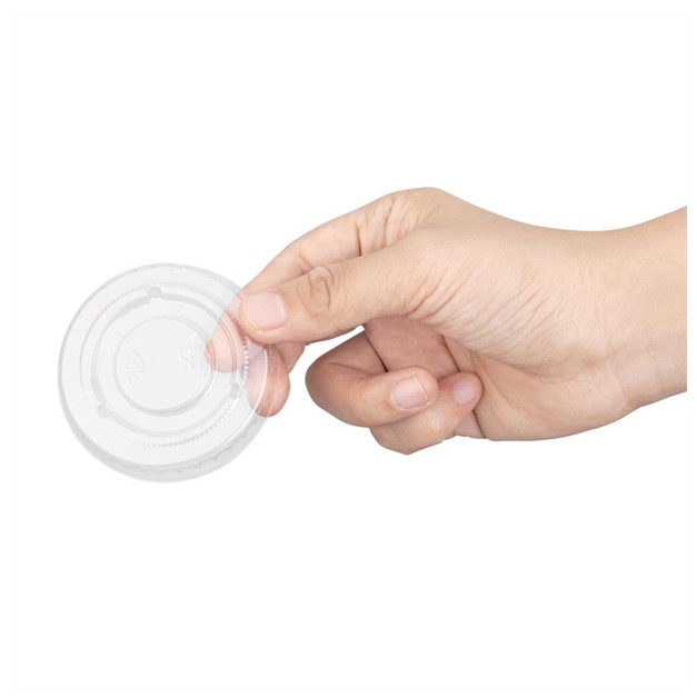 Couvercles PET transparents pour pots en bagasse Fiesta Recyclable (lot de 1000)