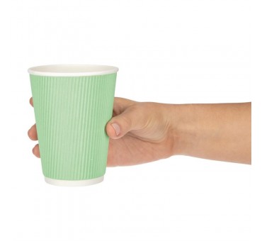 Gobelets paroi ondulée Fiesta Recyclable turquoise 340ml (lot de 500) Gobelets paroi ondulée Fiesta Recyclable turquoise 340ml (lot de 500)