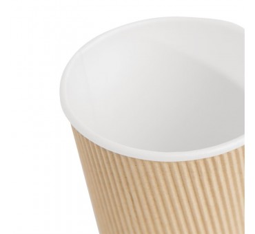 Gobelets boissons chaudes paroi isolante ondulée Fiesta Recyclable marron clair 340ml x500 Gobelets boissons chaudes paroi isolante ondulée Fiesta Recyclable marron clair 340ml x500