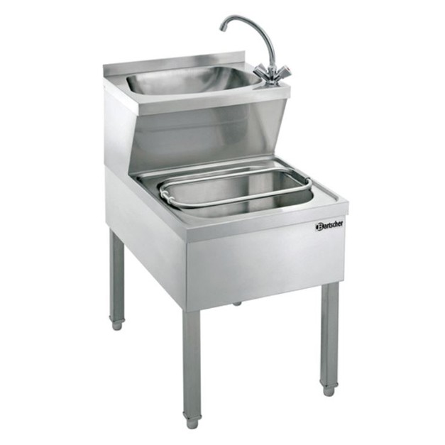Combinaison professionnel en inox lave mains/évier Bartscher