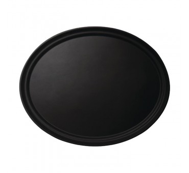 Plateau ovale fibre de verre antidérapant Camtread Cambro noir 600 x 730mm Plateau ovale fibre de verre antidérapant Camtread Cambro noir 600 x 730mm
