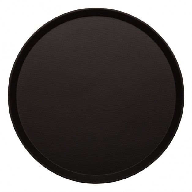 Plateau rond fibre de verre antidérapant Treadlite Cambro noir 40,5 cm