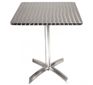 Table de bistro à plateau basculant carré en inox ø 600 mm Table de bistro à plateau basculant carré en inox ø 600 mm